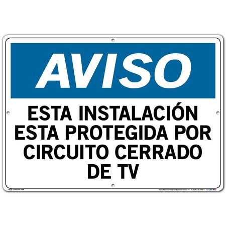 Vestil Aluminum Sign, 14-1/2" Height, 20-1/2" Width, Aluminum, Rectangle, Spanish SI-N-34-E-AL-040-S